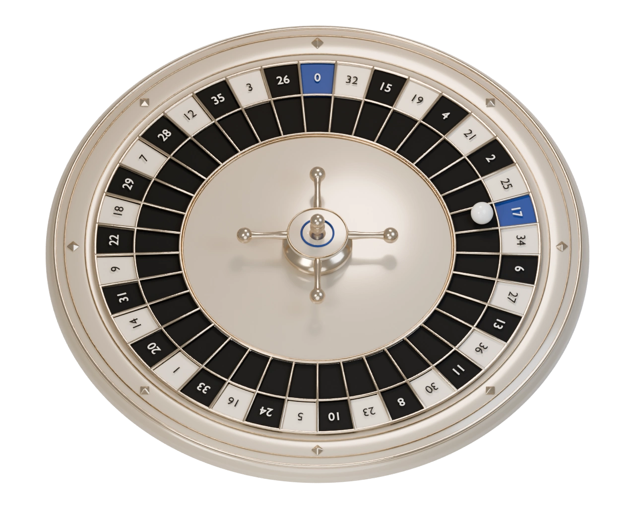 White and black roulette wheel